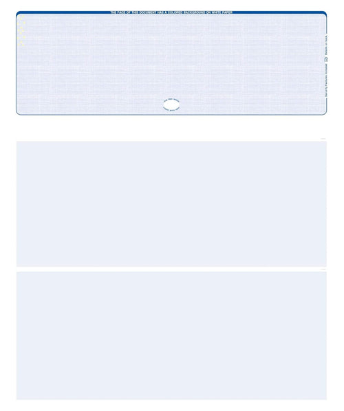 Blank Laser Checks, Top Position, Blue, 500 Count, Software Compatible