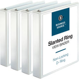 Business Source D-Ring View Binder, 1.5", Letter (8.5" x 11"), 375-Sheet Capacity, White