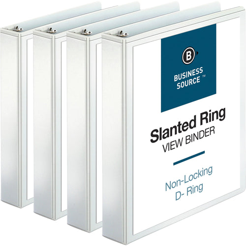 Business Source D-Ring View Binder, 1.5", Letter (8.5" x 11"), 375-Sheet Capacity, White