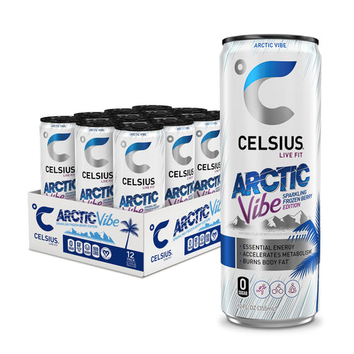 CELSIUS Sparkling Arctic Vibe, Functional Energy Drink 12 fl oz (Pack of 12)