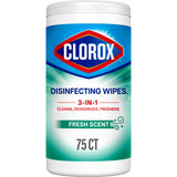 Clorox Disinfecting Wipes, Fresh Scent, 75 ct, 5-Pack