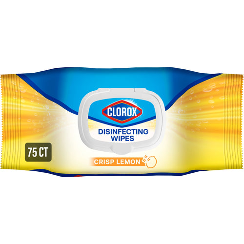 Clorox Disinfecting Cleaning Wipes Flex Pack, Bleach Free, Crisp Lemon, 75 Count