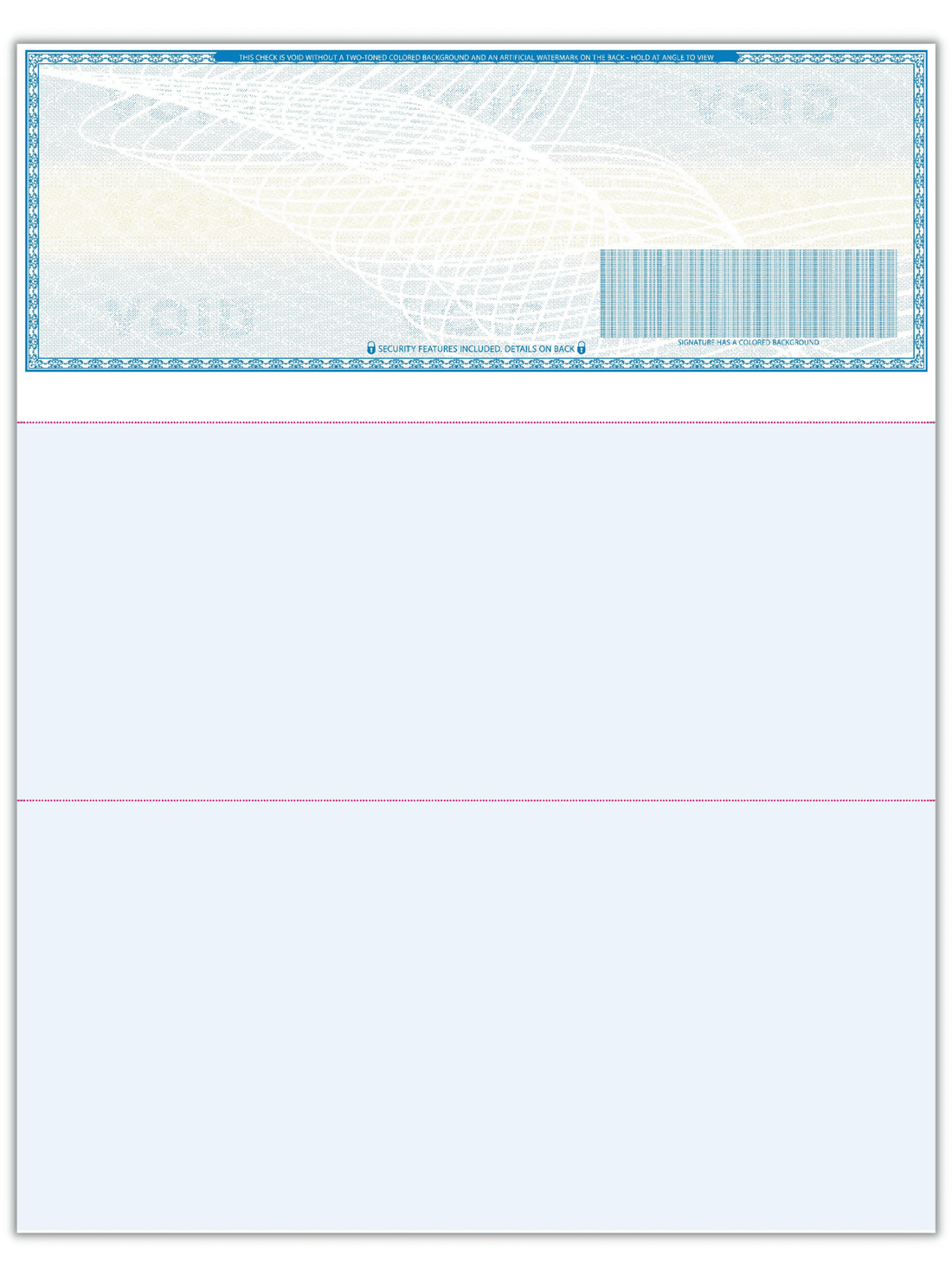 Compuchecks High Security Blank Check, Laser or Inkjet, 8.5" x 11", Light Blue, 500 Sheets