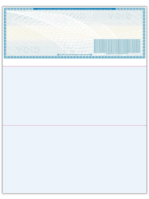 Compuchecks High Security Blank Check, Laser or Inkjet, 8.5" x 11", Light Blue, 500 Sheets