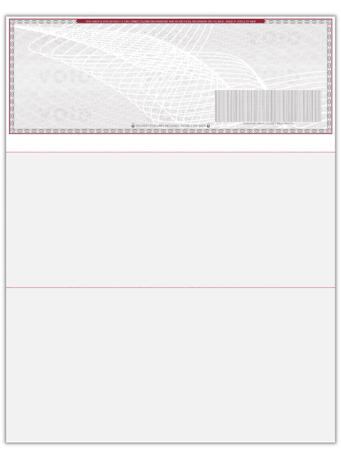 Compuchecks High Security Blank Check Stock, QuickBooks Compatible, Grey/Red Art Deco, 500 Count