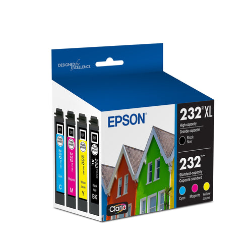 EPSON 232 Claria Ink High Capacity Black & Standard Color Cartridge Combo Pack (T232XL-BCS) Works with WorkForce WF-2930, WF-2950, Expression XP-4200,