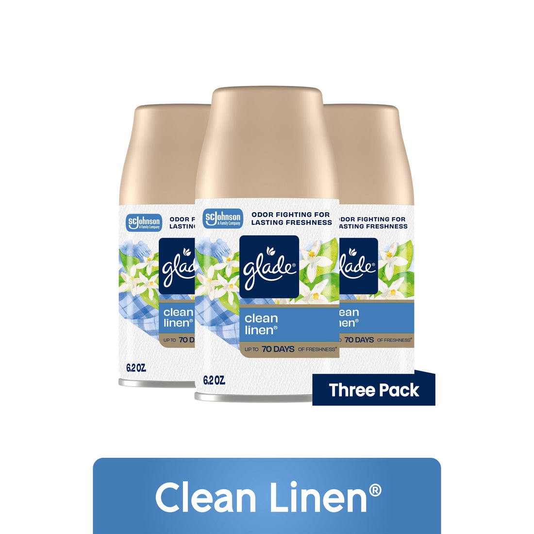 Glade Automatic Spray Refill - Clean Linen, 3 Refills (6.2 oz Each)