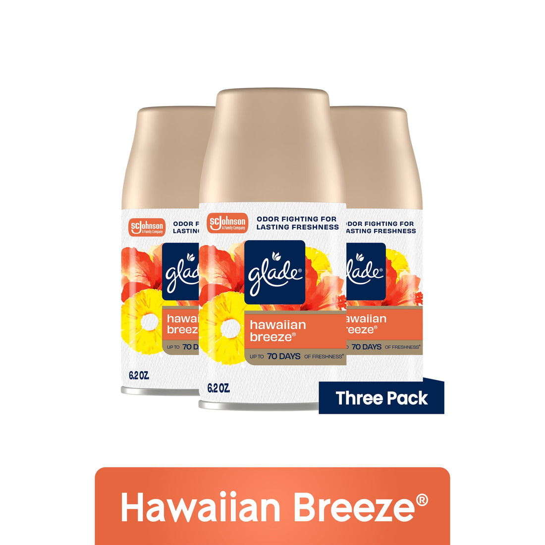 Glade Automatic Spray Refill - Hawaiian Breeze, 3 Refills (6.2 oz Each)