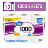 Great Value 1000 Sheets per Roll Toilet Paper, 12 Rolls