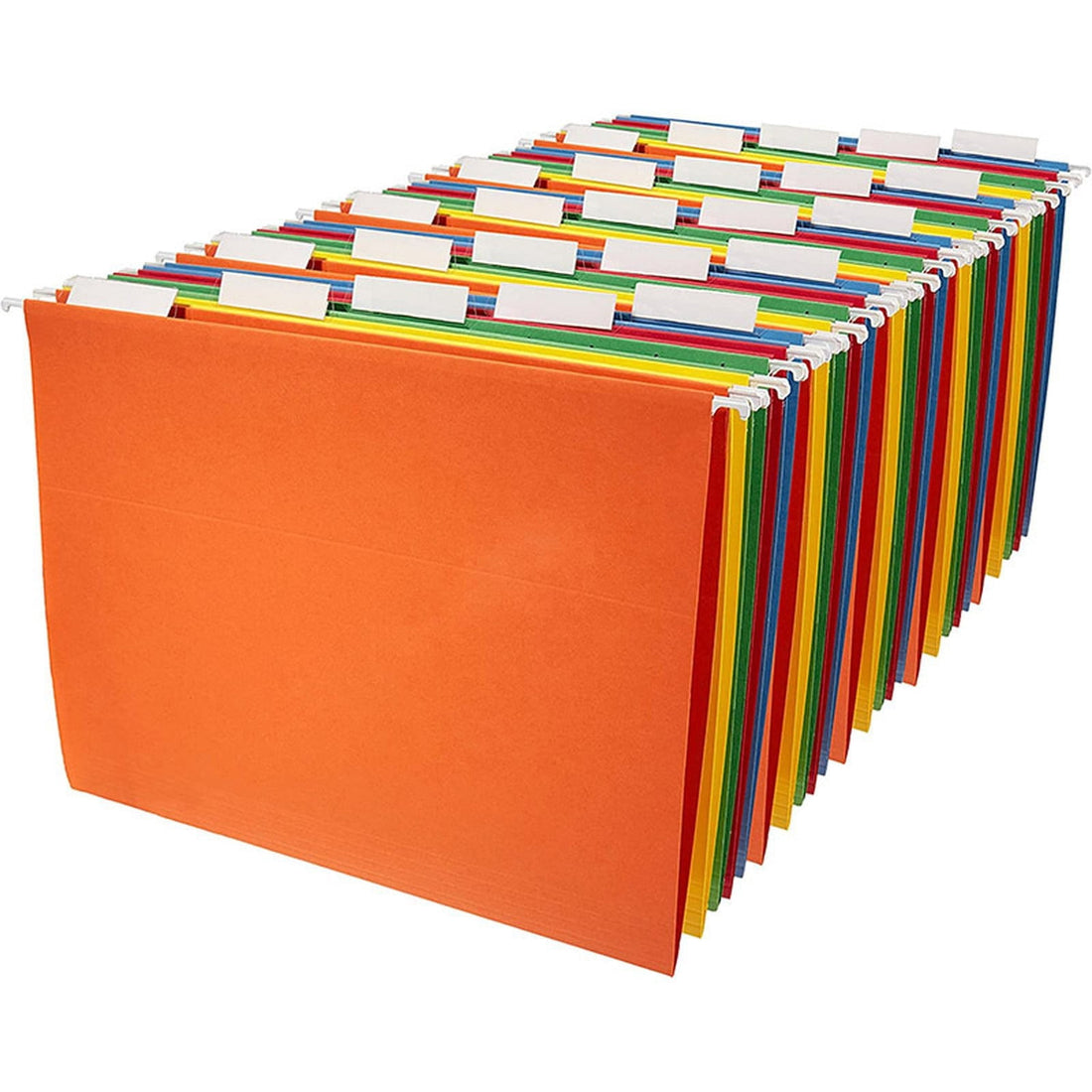 Hanging File Folders, Letter Size, Plastic with Adjustable 1/5-Cut Tabs, Assorted Colors