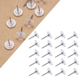 Clear Push Pins, Reusable Plastic Flat-Head Thumb Tacks for Cork Boards, Maps & Posters, 100-Count