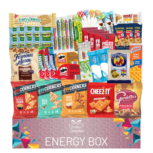 Jumbo Jumble Energy Snack Box (45 Count) Holiday Gift Care Package Snacks Variety Pack for Adults Teens Kids Men Women S