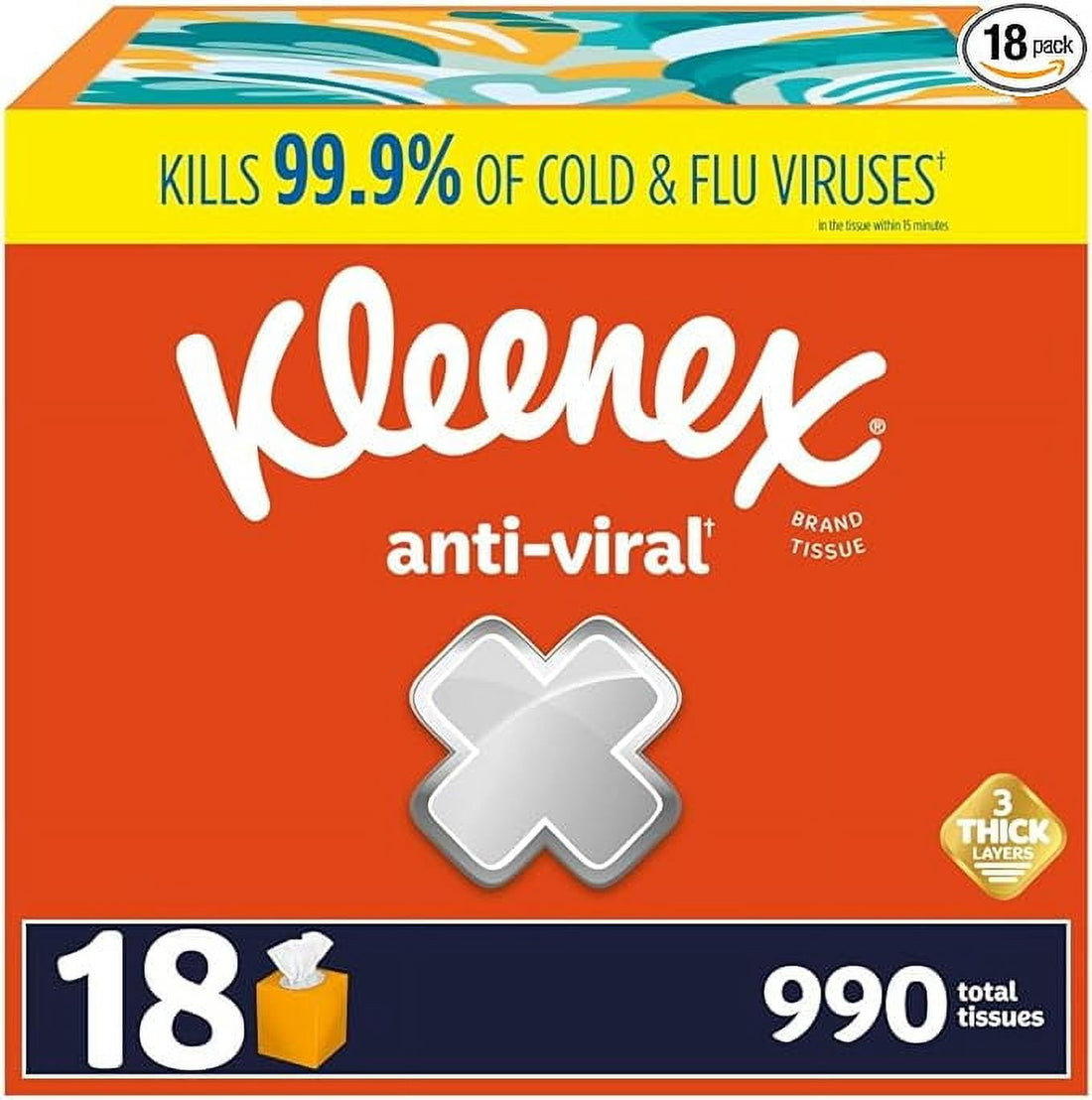Kleenex Professional Facial Tissue, 2-Ply, 18 Boxes/Case
