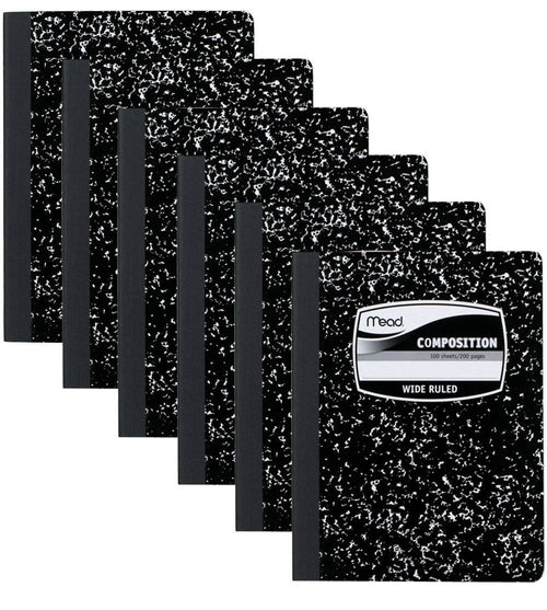 Mead Composition Notebooks, Wide Ruled, 6-Pack