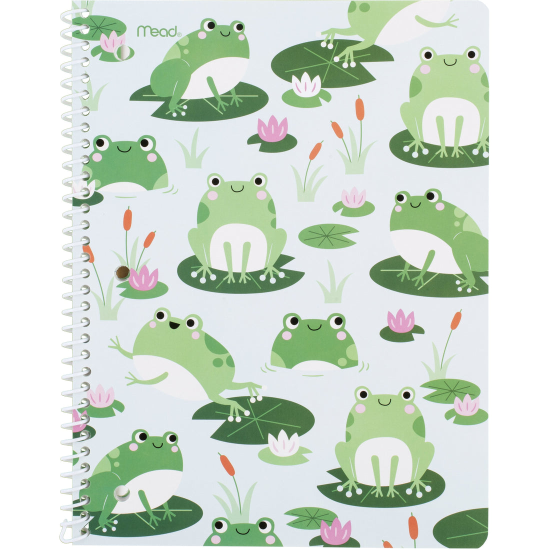 Mead 1-Subject Wide Ruled Notebook, 7.5 x 10.5 in, Frogs, Spiral, 80 Sheets