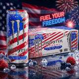 Monster Energy Ultra Sugar Free, Red White & Blue Razz, 16 fl oz, 18 Pack