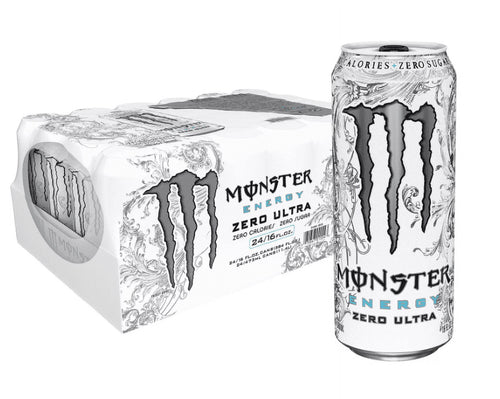 Monster Energy Zero Ultra, Sugar-Free Energy Drink, 16 fl oz Cans, 24 Pack