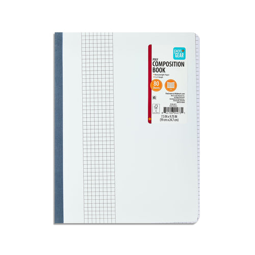 Pen+Gear Composition Book, Grid Ruled, 7.5 x 9.75 in, Poly Cover, 80 Sheets