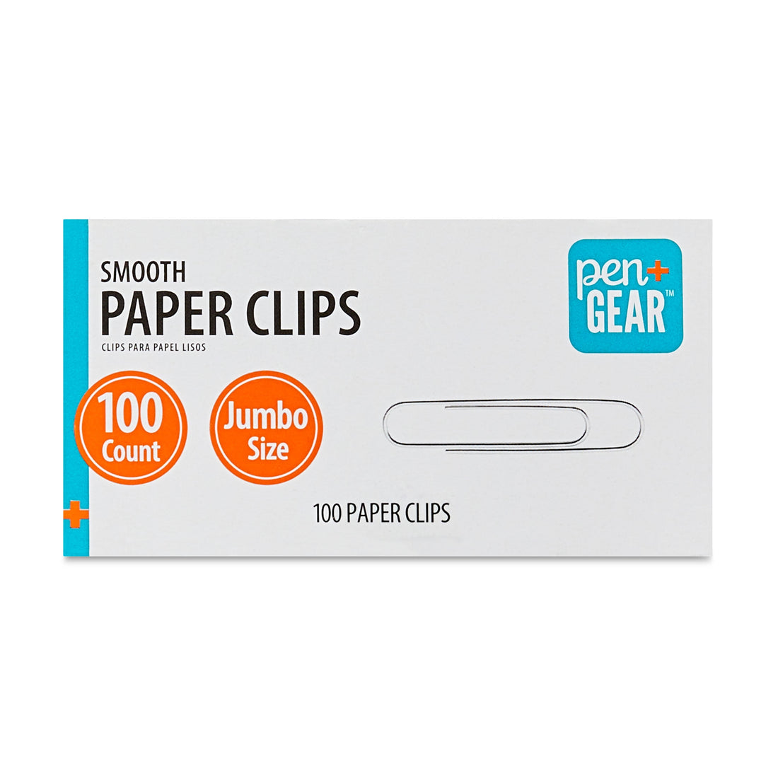 Pen+Gear Jumbo Smooth Paper Clips, Silver, 100 Count