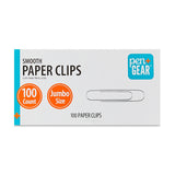 Pen+Gear Jumbo Smooth Paper Clips, Silver, 100 Count