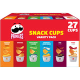Pringles Snack Cups 6 Flavor Variety Pack Potato Crisps Chips, Lunch Snacks, 27 Count
