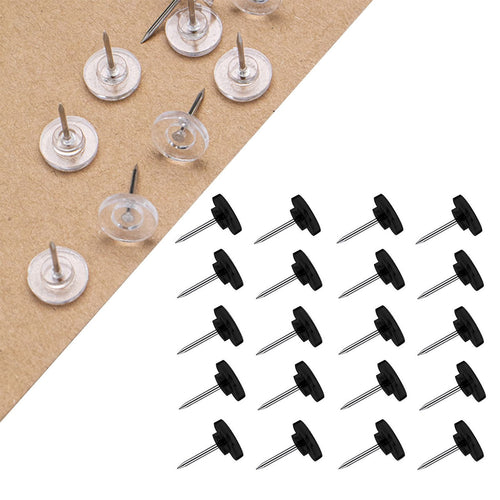 Clear Push Pins, Reusable Plastic Flat-Head Thumb Tacks for Cork Boards, Maps & Posters, 150-Count