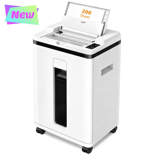 QUIETLEMON 200-Sheet Auto-Feed Micro-Cut Paper Shredder, P-5 High Security, 5.8-Gal Bin, Anti-Jam