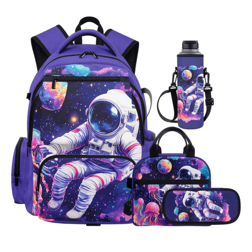 School Supplies Set — Space Astronaut Backpack with Matching Accessories for Students