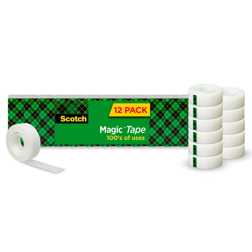 Scotch Magic Tape Value Pack, 3/4 in x 1000 in, 12 Rolls