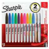 Sharpie Permanent Markers, Fine Point, Assorted, 12-Pack