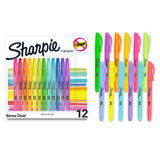 Sharpie Pocket Highlighters, Chisel Tip, Assorted Colors, 12-Count
