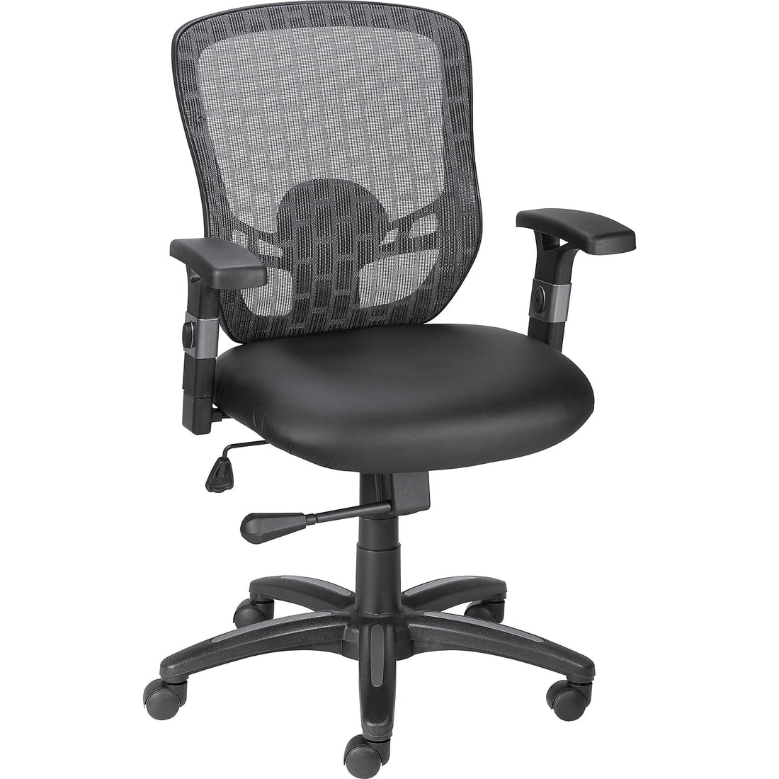 Staples Corvair Mesh Back Luxura Faux Leather Computer and Desk Chair Black 2/Pack 59455-CCVS