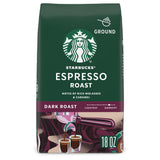 Starbucks Espresso Roast Ground Coffee, Dark Roast, Hot or Iced Coffee, 18 oz