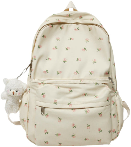 TYMZDYN Cute Floral Backpack for School, Aesthetic Rucksack for Women & Girls