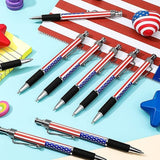 TanSiDing Independence Day Flag Pen Patriotic Push Button Ballpoint Pen with Tricolor Design Smooth Writing Office Supplies Party Favors Gifts for Holiday Celebration
