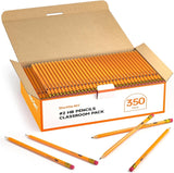 Wood-Cased #2 HB Pencils, Shuttle Art 350 Pack Sharpened Yellow Pencils with Erasers, Bulk Pack Graphite Pencils for Wri