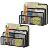 Metal Mesh Letter & File Holder / Mail Sorter, 2-Pack, Black