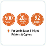 Pen+Gear Copy Paper, 8.5" x 14", 92 Bright, White, 20 lb., 1 Ream (500 Sheets)