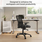 Staples Corvair Mesh Back Luxura Faux Leather Task Chair, Black, 2-Pack (59455-CCVS)