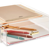 Pen+Gear Acrylic Paper Tray with Drawer, 3.54" x 10.47" x 13.5", Clear