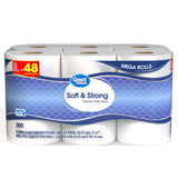 Great Value Soft & Strong Premium Toilet Paper, 12 Mega Rolls, 380 Sheets per Roll