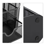 Mesh Desk Organizer with Drawer, 8 Compartments, Black
