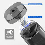 Deli Electric & Battery Pencil Sharpener, Automatic with Adjustable Thickness, Black