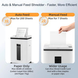 QUIETLEMON 200-Sheet Auto-Feed Micro-Cut Paper Shredder, P-5 High Security, 5.8-Gal Bin, Anti-Jam