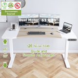 CometMin Dual-Motor Electric Standing Desk, 63 x 30 in, White