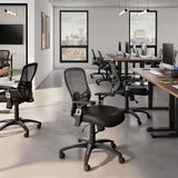 Staples Corvair Mesh Back Luxura Faux Leather Task Chair, Black, 2-Pack (59455-CCVS)