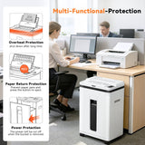 QUIETLEMON 200-Sheet Auto-Feed Micro-Cut Paper Shredder, P-5 High Security, 5.8-Gal Bin, Anti-Jam