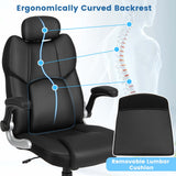 Costway Executive Massage Office Chair, Leathaire, Black