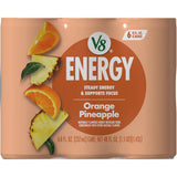 V8 +Energy Orange Pineapple Energy Drink, 8 fl oz Can, 6 Pack