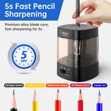 Deli Electric & Battery Pencil Sharpener, Automatic with Adjustable Thickness, Black